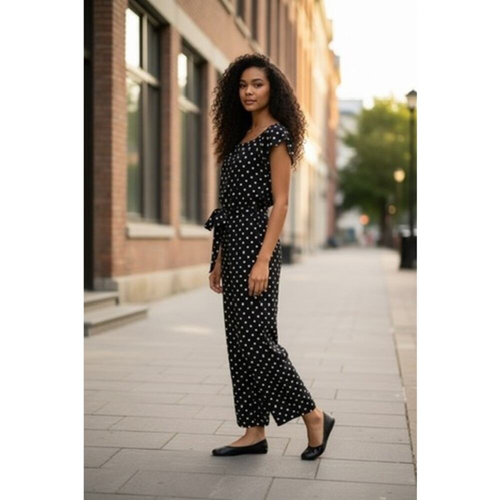 "Premier" Jumpsuit Polka Dots, Roomy, Whimsy, Belted, Artsy, Cottage Coreβ